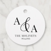 Zwart-wit Ampersand Modern Wedding Invitation Bedankjes Labels (Voorkant)