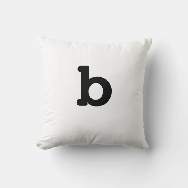 Zwart-wit Anagram Pillow - kleine letters b Kussen (Voorkant)