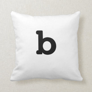 Zwart-wit Anagram Pillow - kleine letters b Kussen