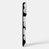 Zwart-wit ananaspatroon iPhone 16 hoesje (Achterkant / Rechts)