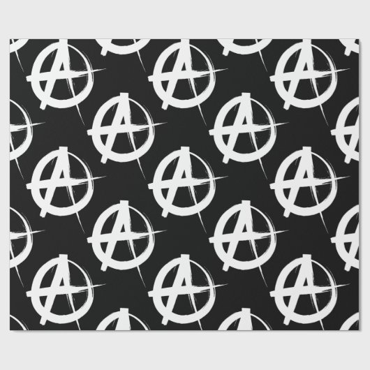 Zwart-wit anarchisme symbool cadeaupapier (Vlak)
