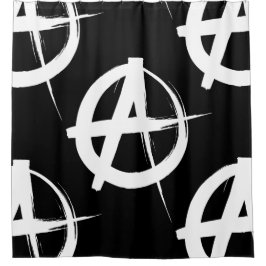Zwart-wit anarchisme symbool douchegordijn