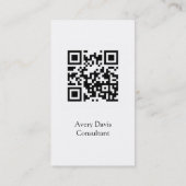 Zwart & Wit Anatomie Art Achterspieren QR Code V2 Visitekaartje (Achterkant)