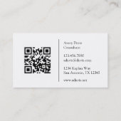 Zwart-wit Anatomie Art Achterspieren QR Code Visitekaartje (Achterkant)