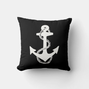 zwart-wit ANCHOR + ROPE   Kussen