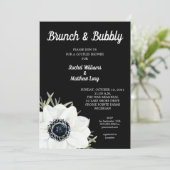 Zwart-wit Anemonen Koppels Bruiloft Douche Kaart (Staand voorkant)