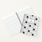 zwart-wit anemonen Patroon Notitieboek (Binnen)
