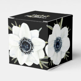 Zwart & Wit Anemonen Waterverf Bloemen Bedankdoosjes