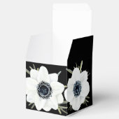 Zwart & Wit Anemonen Waterverf Bloemen Bedankdoosjes (Geopend)