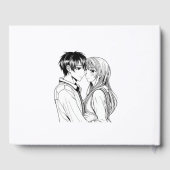 Zwart-wit anime bruiloft gastenboek (Achterkant)