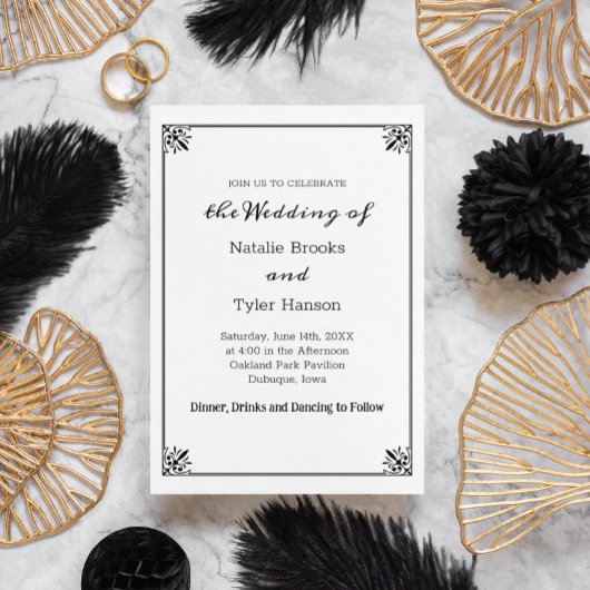 Zwart-wit anime bruiloft kaart