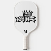 Zwart-wit Anime King Modern Monogram Pickleball Paddle (Achterkant)