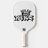 Zwart-wit Anime King Modern Monogram Pickleball Paddle (Voorkant)