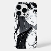 Zwart & Wit Anime Meisje Case-Mate iPhone Case (Achterkant)