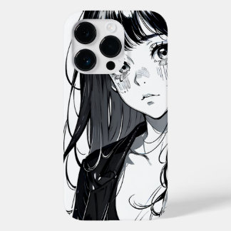 Zwart & Wit Anime Meisje Case-Mate iPhone 14 Pro Hoesje