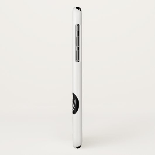 Zwart, wit  anker en naam nautisch Case-Mate iPhone case (Achterkant/links)