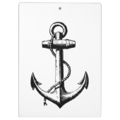 Zwart, wit  anker en naam nautisch klembord (Achterkant)