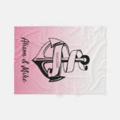 Zwart-wit anker fleece deken (Voorkant (Horizontaal))