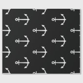 Zwart-wit anker Patroon 1 Cadeaupapier (Vlak)