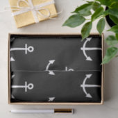 Zwart-wit anker Patroon 1 Tissuepapier (Geschenk)