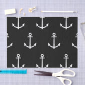 Zwart-wit anker Patroon 1 Tissuepapier (Craft)
