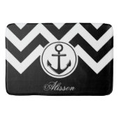 Zwart-wit anker patroon badmat (Voorkant)