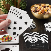 Zwart-wit anker patroon pokerkaarten (Insitu)