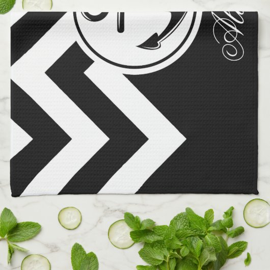 Zwart-wit anker patroon theedoek (Gevouwen)