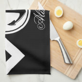 Zwart-wit anker patroon theedoek (Quarter Fold)