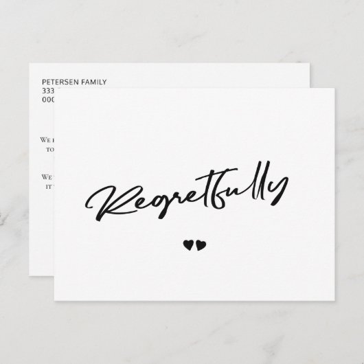 Zwart-wit annuleert uitstel briefkaart (Voorkant / Achterkant)