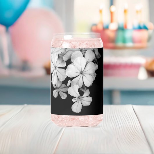 Zwart-wit ansichtkaartontwerp blikvorm glas (Insitu (Baby Shower))