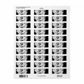 Zwart-wit ansichtkaartontwerp etiket (Full Sheet)