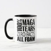 Zwart Wit Anti MAGA Tranen Typografie Mok (Links)