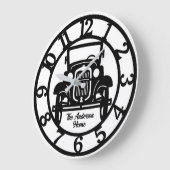 Zwart-wit Antiek auto Grote Klok (Hoek)