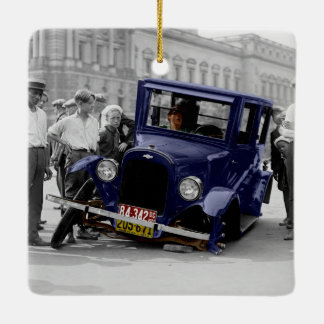 zwart-wit Antiek autowrak Keramisch Ornament