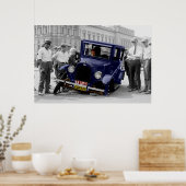 zwart-wit Antiek autowrak Poster (Keuken)