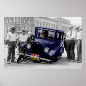  zwart-wit Antiek autowrak Poster (Voorkant)