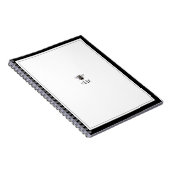  zwart-wit Antiek bijenmonogram Notitieboek (Rechterzijde)