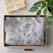 Zwart & Wit Antiek Bloemen Perfectie Tissuepapier (Geschenk)