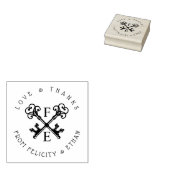 Zwart & Wit Antiek  Key Crest Stempel (Gestempeld)