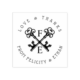 Zwart & Wit Antiek  Key Crest Stempel