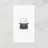  zwart-wit Antiek typemachine monogram Visitekaartje (Achterkant)