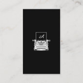zwart-wit Antiek typemachine monogram Visitekaartje (Achterkant)
