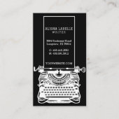  zwart-wit Antiek typemachine monogram Visitekaartje (Voorkant)