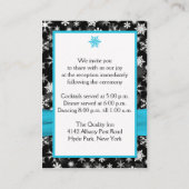 Zwart, Wit, Aqua Snowflakes Behuizing Kaart (Achterkant)