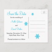 Zwart, wit, Aqua Snowflakes Sla de Kaart Datum op (Achterkant)