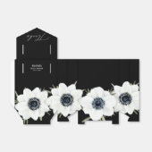 Zwart-wit aquarel bloemen bedankdoosjes (Uitgevouwen)