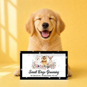 Zwart Wit Aquarel Kleine Honden Poot Huisdier Oppa Visitekaartje