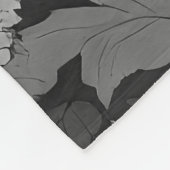 Zwart wit aquarel laat patroon monogrammed fleece deken (Hoek)