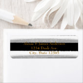 Zwart & Wit Aquarel Strepen Adreslabels Etiket (Insitu)